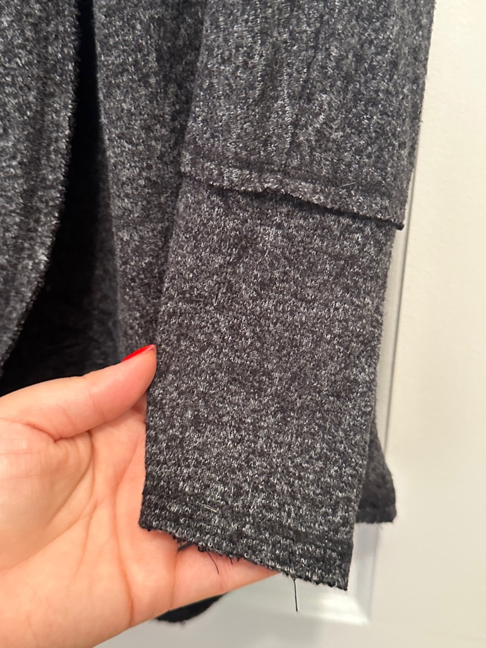 Anthropologie Saturday/Sunday Drapey Cowl Neck Lounge Shirt - Charcoal Gray - Picture 4 of 6